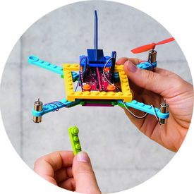 Build drones using standard construction bricks.